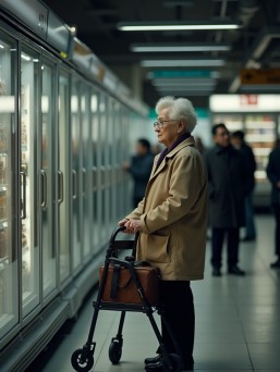 Mit dem Rollator einkaufen gehen
